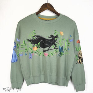 Universal Studios Wicked Elphaba Glinda Lion Floral Sweater Size XS